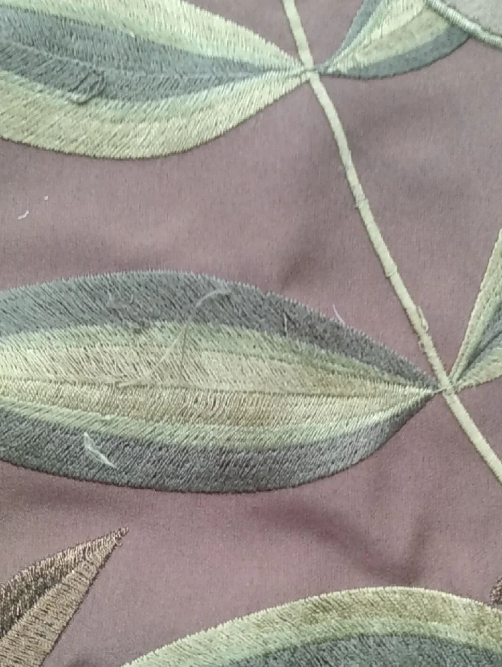 Pier 1 Botanical Embroidered Throw Pillow Cover in Brown & Olive Green